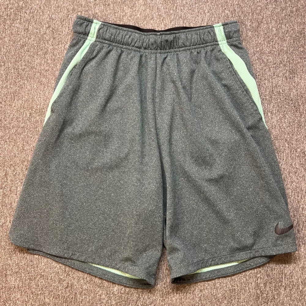 Nike Men's Athletic Shorts in Dark Gray with Mint Accents